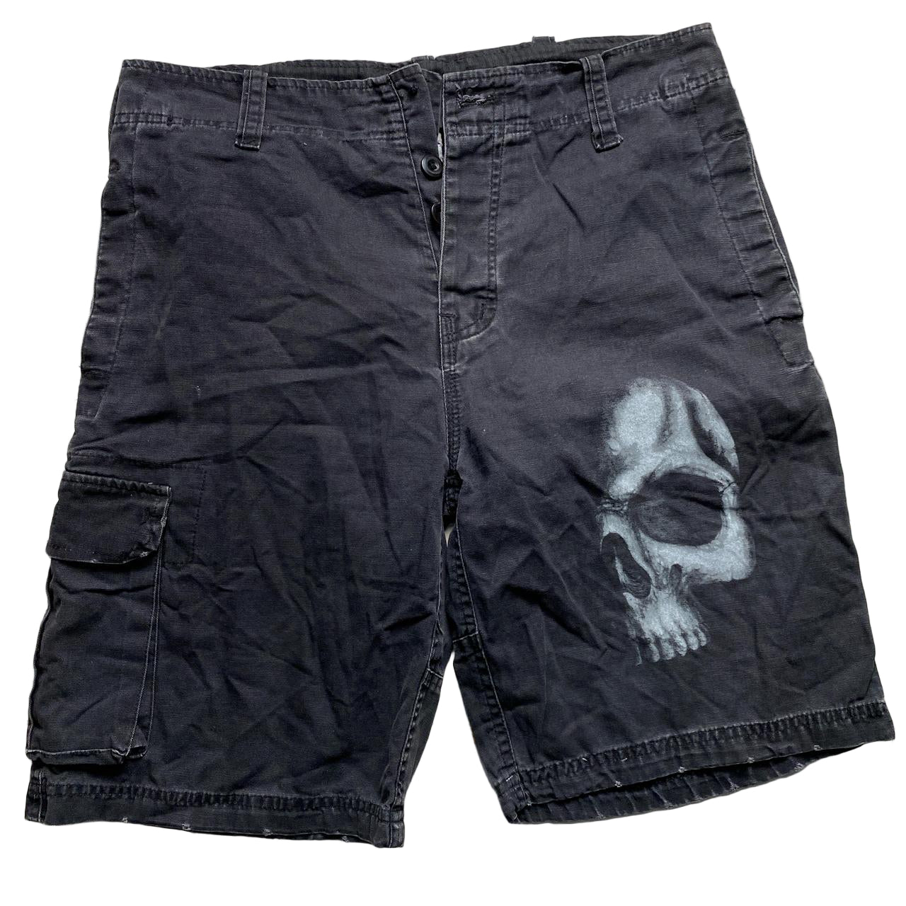 Spiral Vintage Baggy Skull Cargo Jort Shorts (L)