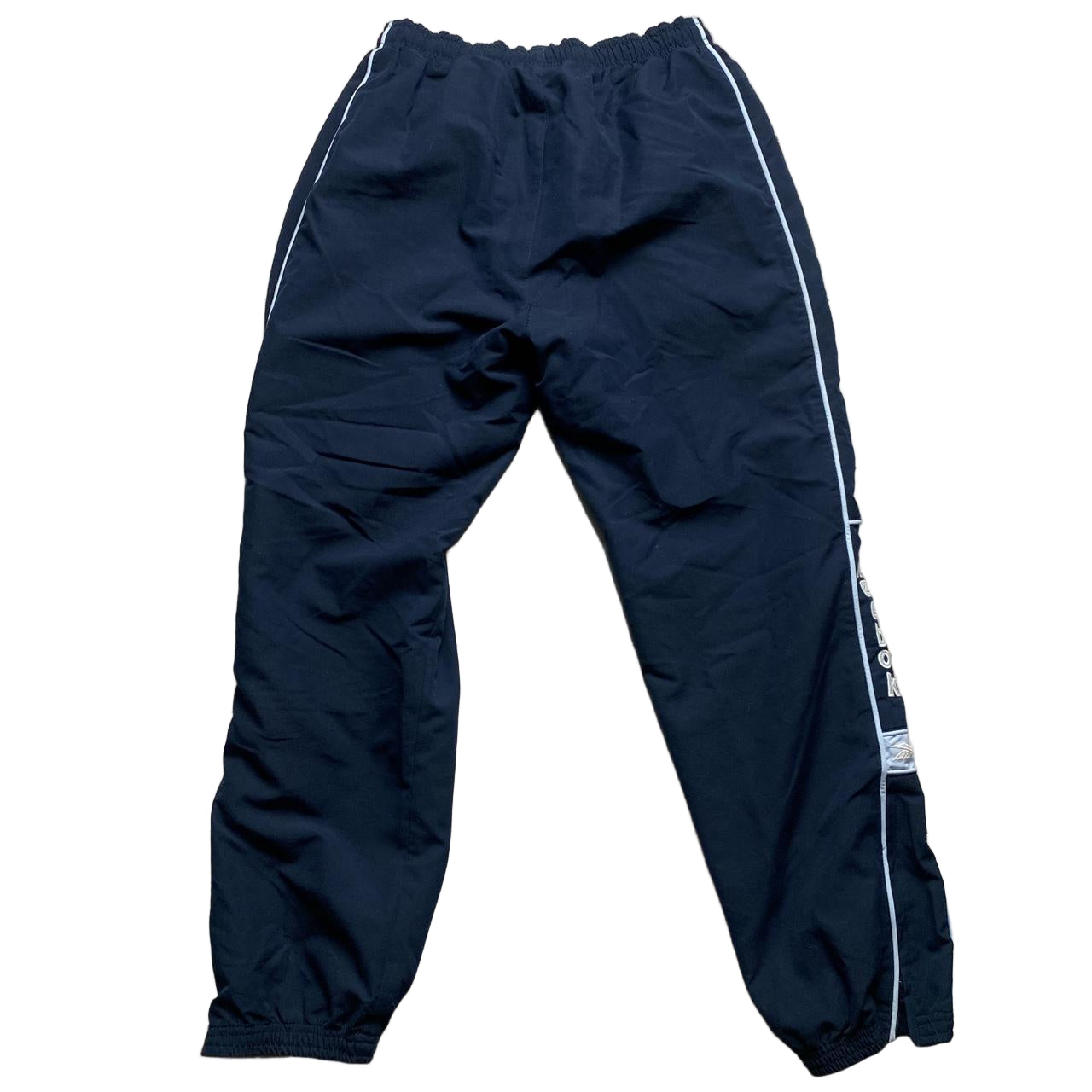 Reebok Navy Baby Blue and White Shell Trackpant Bottoms (S)