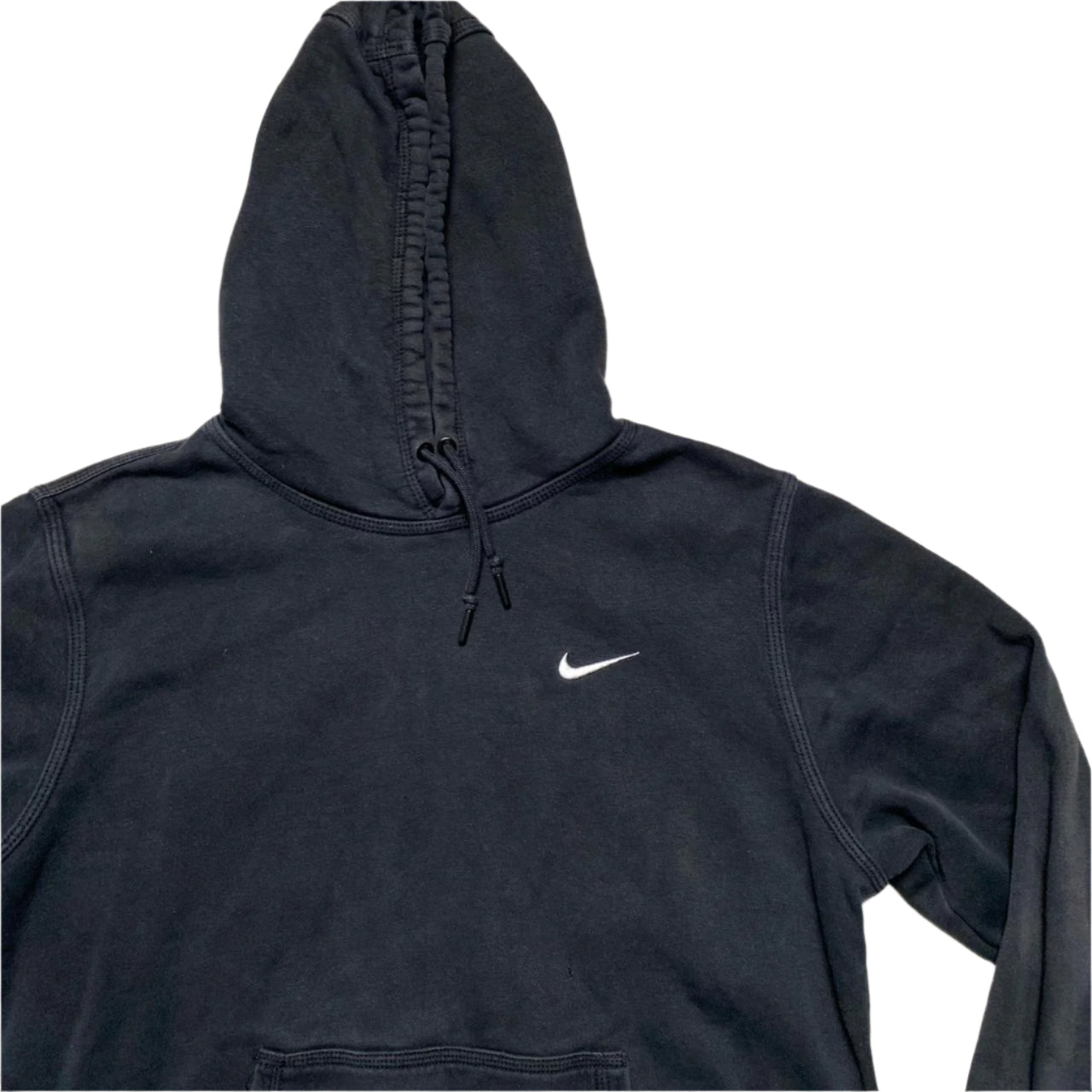 Nike Black and White Swoosh Hoodie (L)
