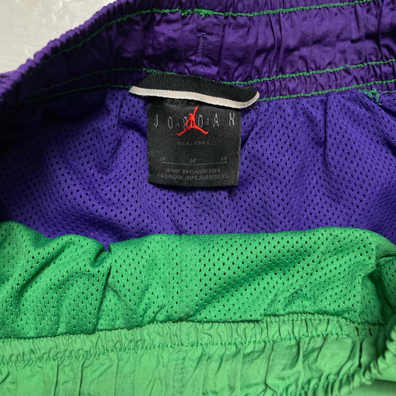 Nike Air Jordan Green and Purple Shell Nylon Shorts (M)