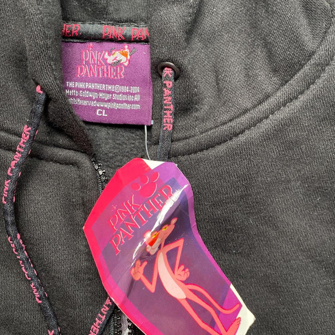 Pink Panther Vintage 2006 Hoodie Black and Pink (S)