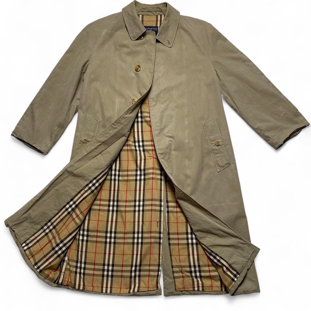 Burberry Vintage Burberrys Khaki Beige Long Novacheck Trench Coat (L)
