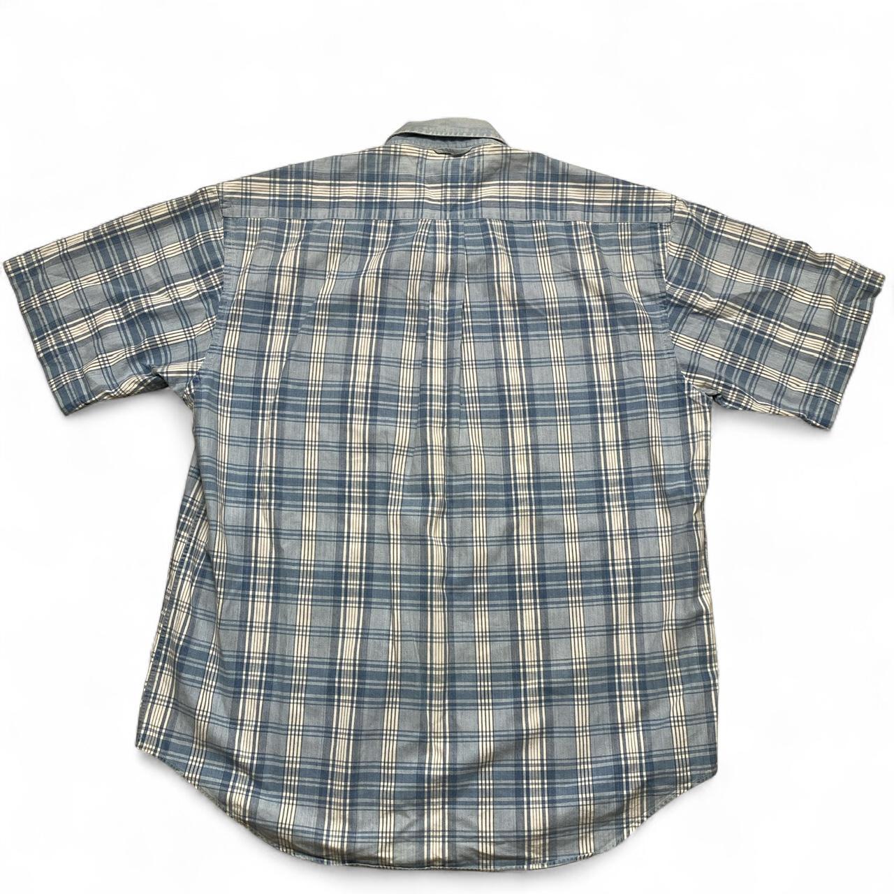 Tommy Hilfiger Blue and White Plaid Short Sleeve Shirt (XL)
