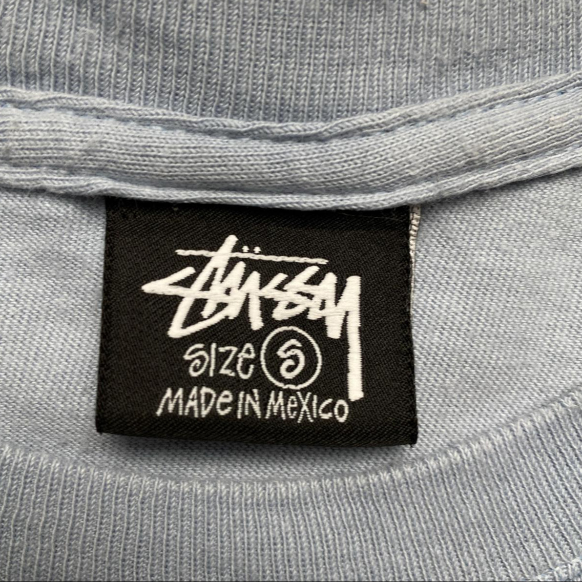 Stussy Serotonin Blue and Baby Blue T Shirt (S)