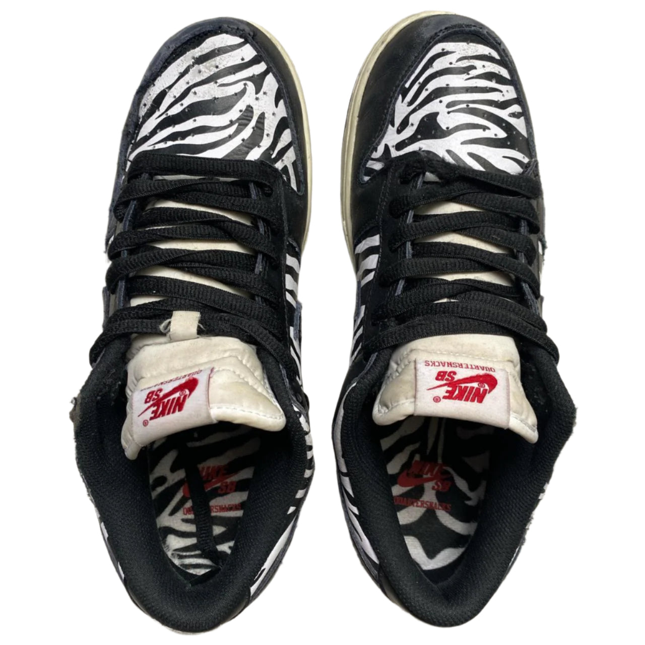 Nike Dunk Low Quartersnacks Black and White Zebra Print (UK 8.5)