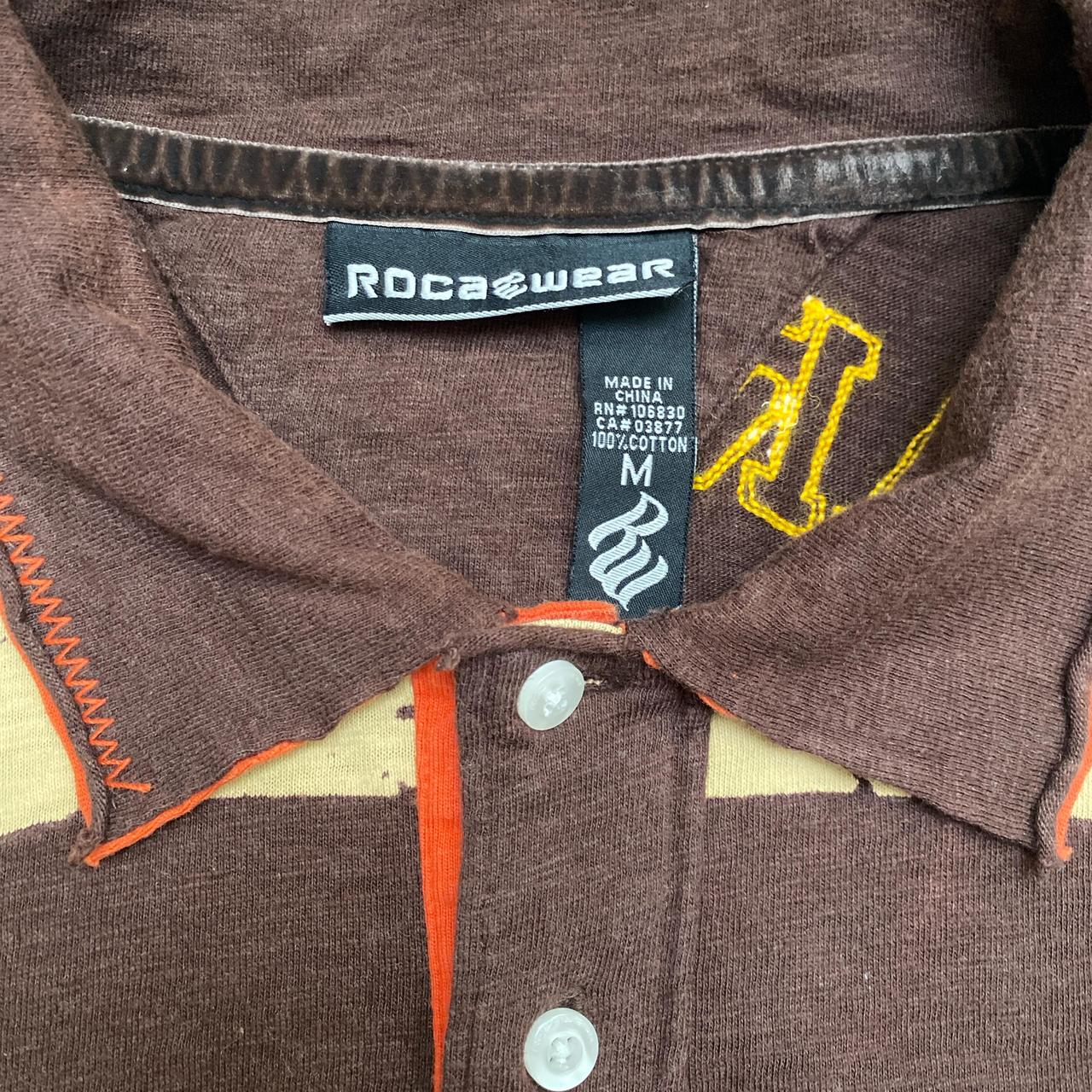 Rocawear Brown Cream and Yellow Polo Shirt (M)