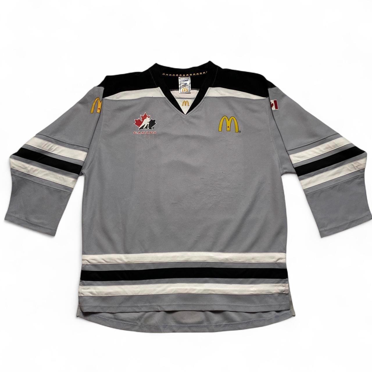 Canada McDonalds Grey Black and White Vintage y2k Hockey Jersey (L)