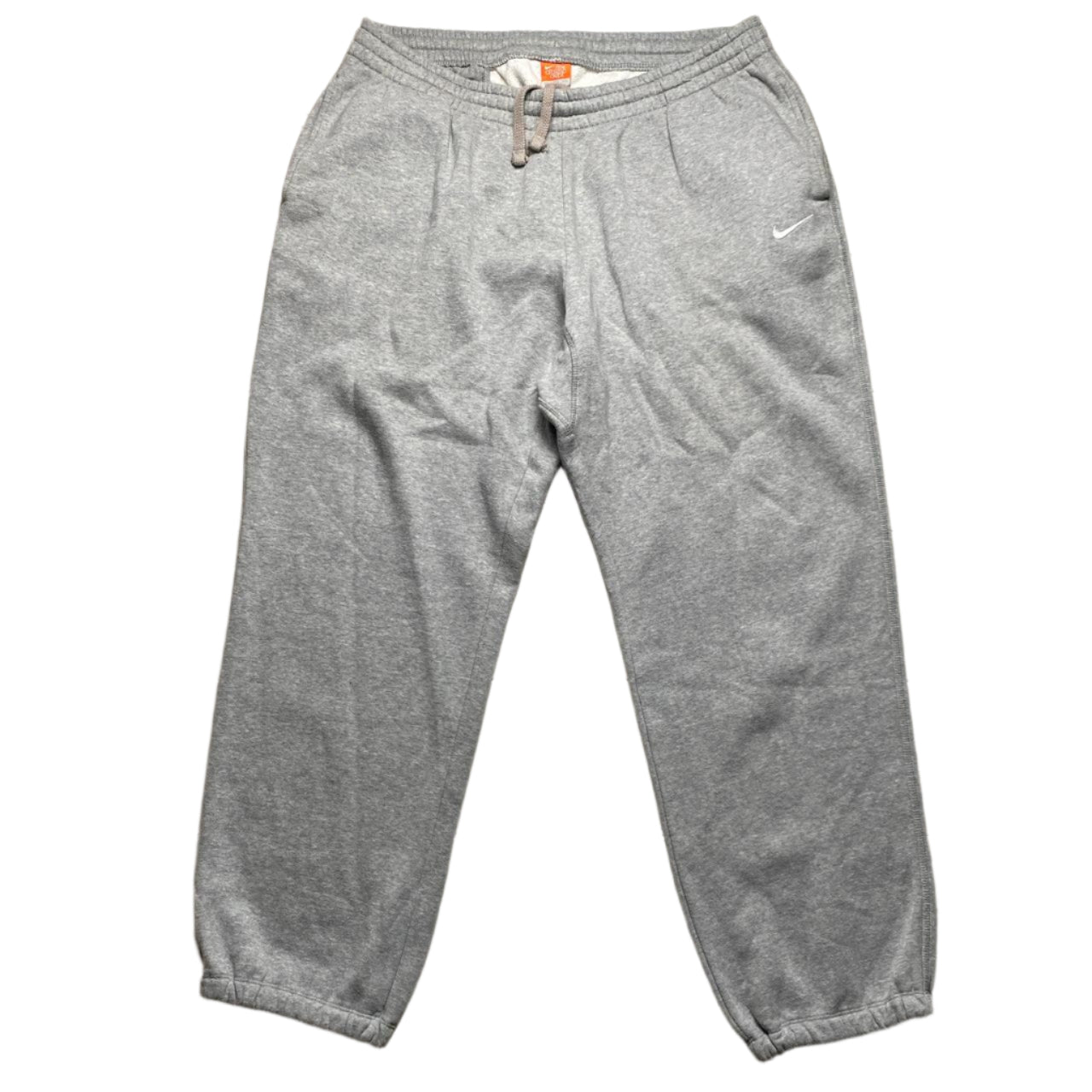 Nike Athletic Department Grey and White Swoosh Baggy Joggers (2XL)