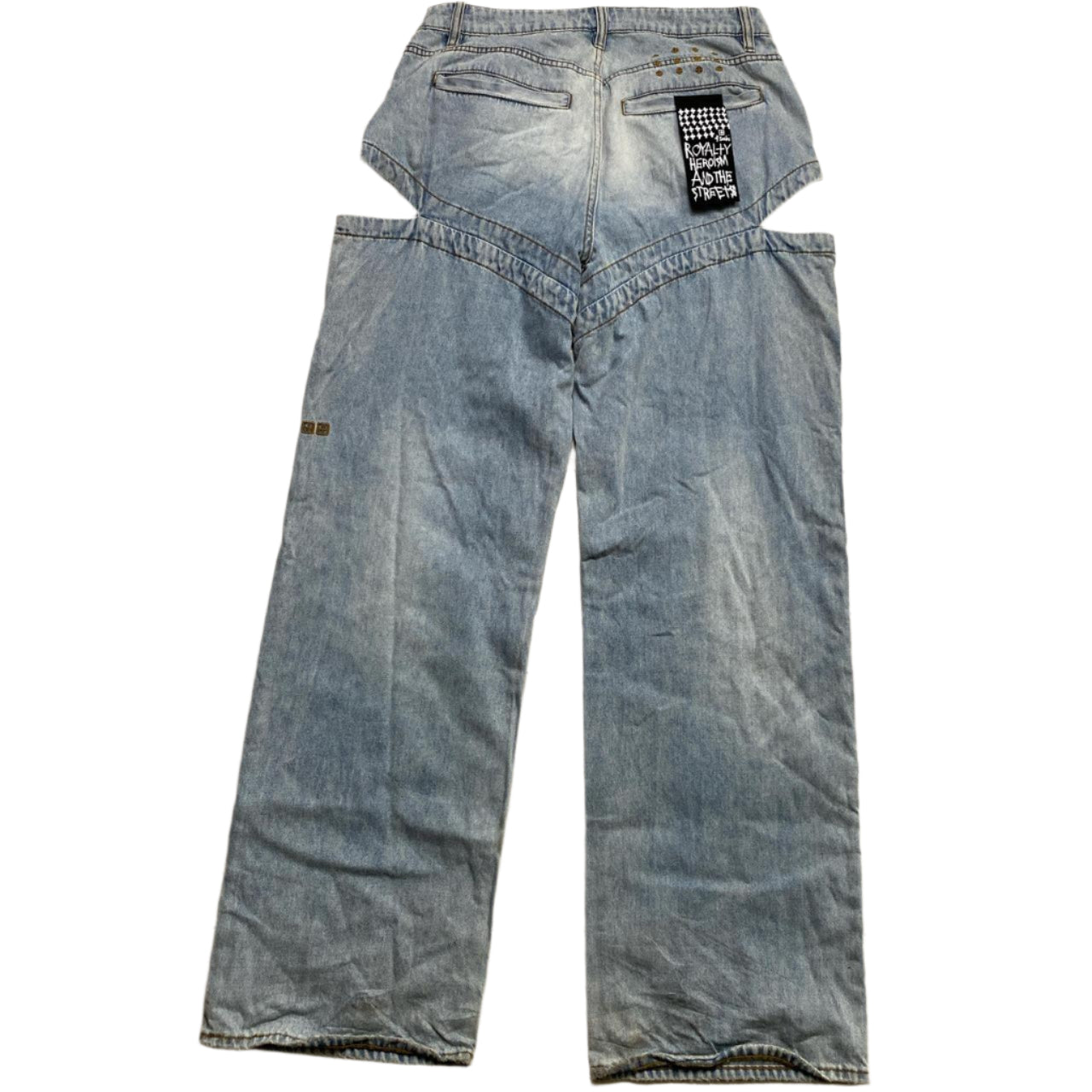 Ksubi Embroidered Flame Denim Thigh Slit Baggy Jeans (29W)