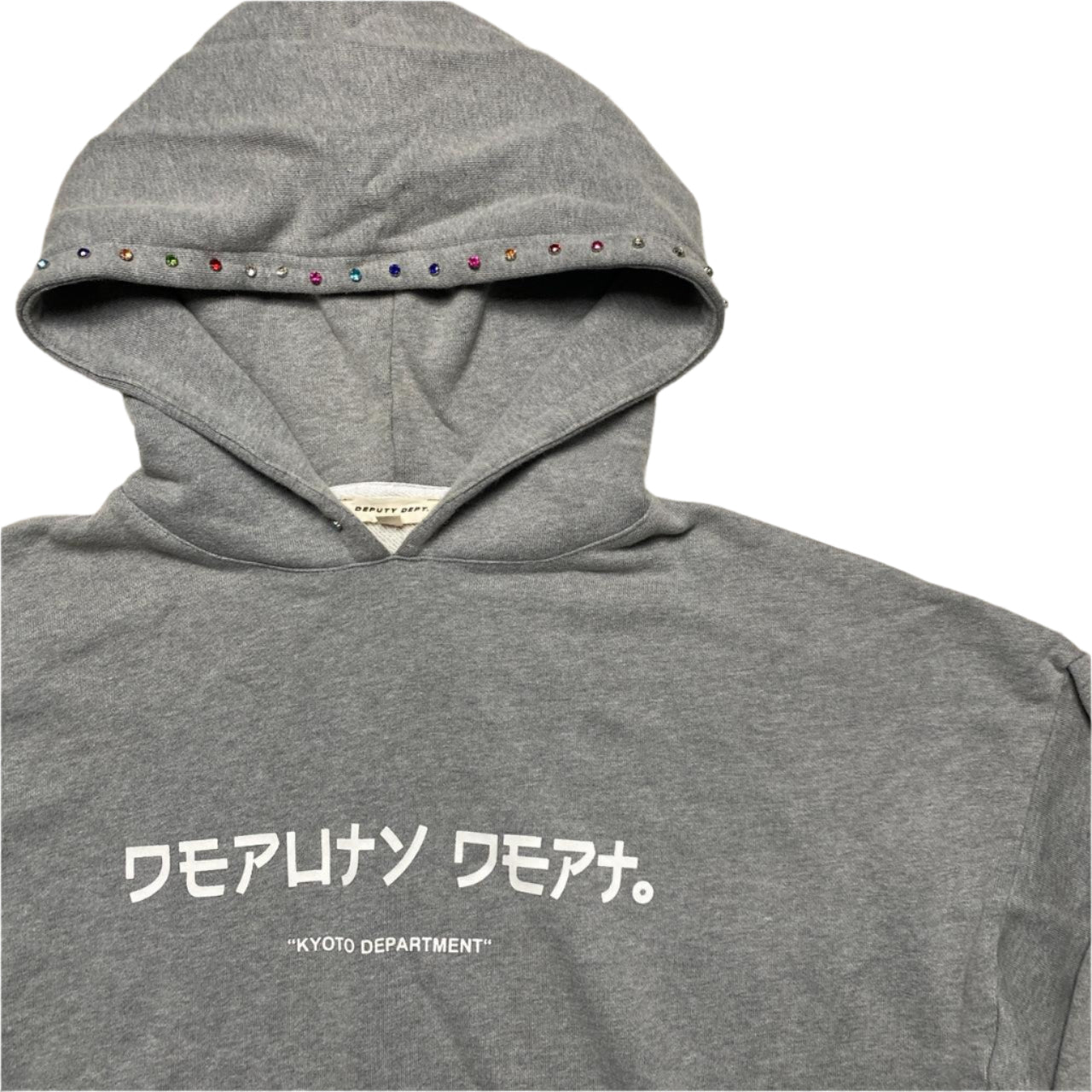 Deputy Dept Department Kyoto Grey Gem Womens Cropped Hoodie (L)