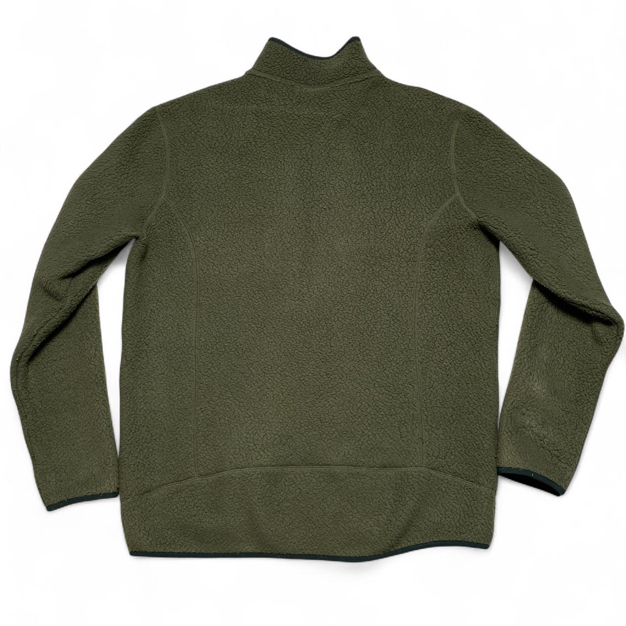 Patagonia Retro Pile Khaki Green Quarter Zip Fleece Jumper (L)