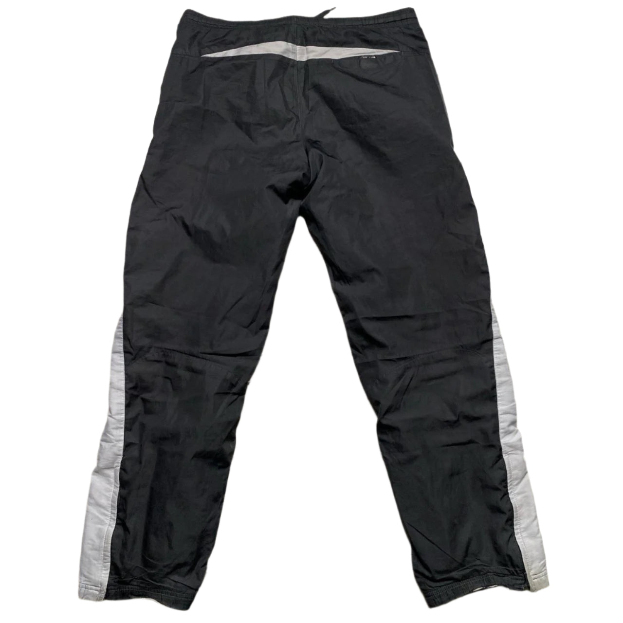 Nike Vintage y2k Grey White and Red Swoosh Shell Trackpant Bottoms (S)
