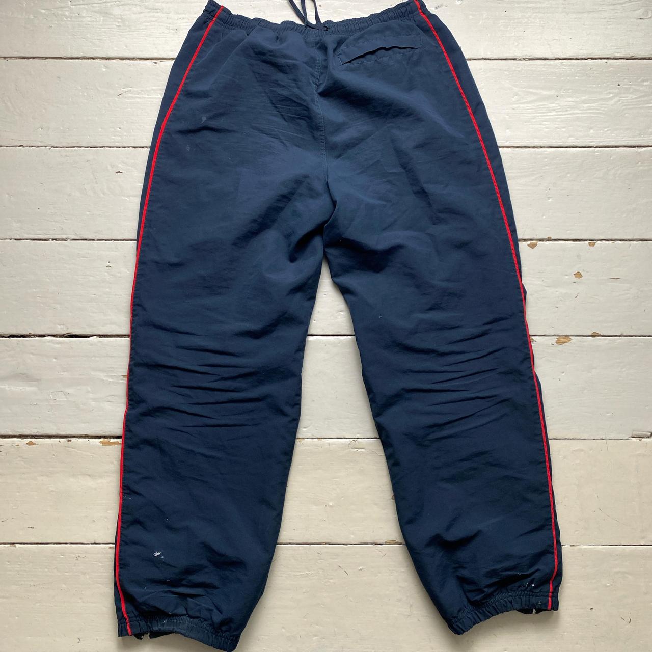 Reebok Vintage Navy White and Red Shell Baggy Trackpant Bottoms