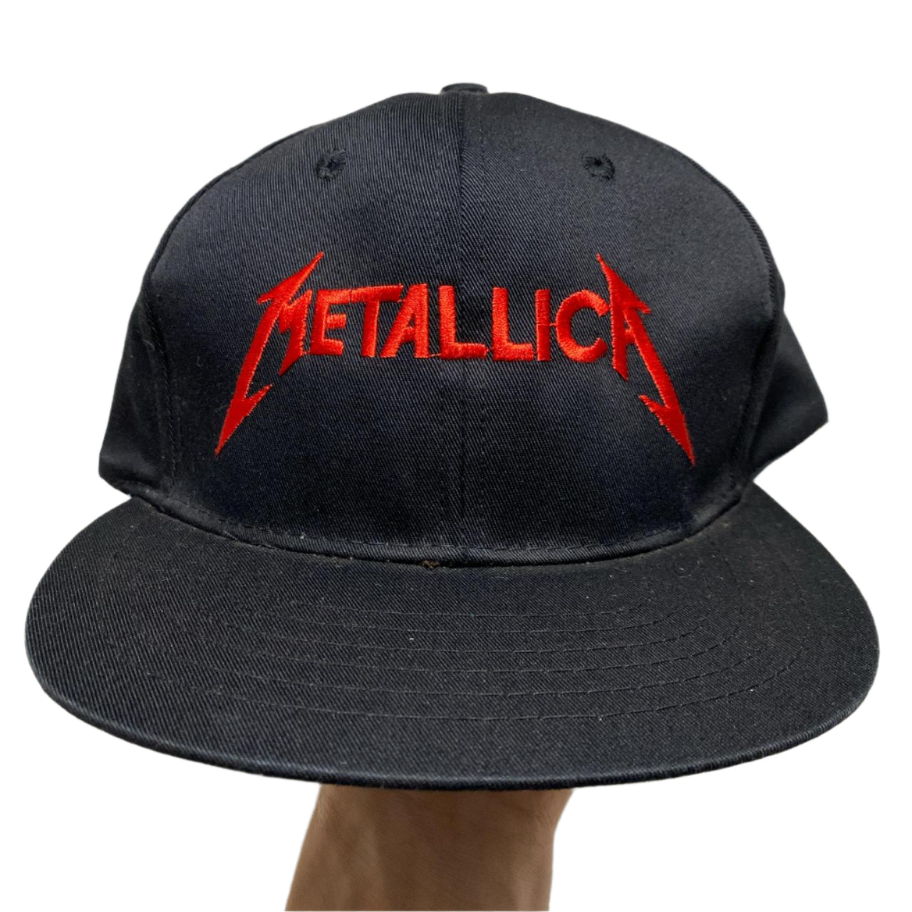 Metallica Vintage 90’s Green Brim Cap Black and Red Snapback Cap