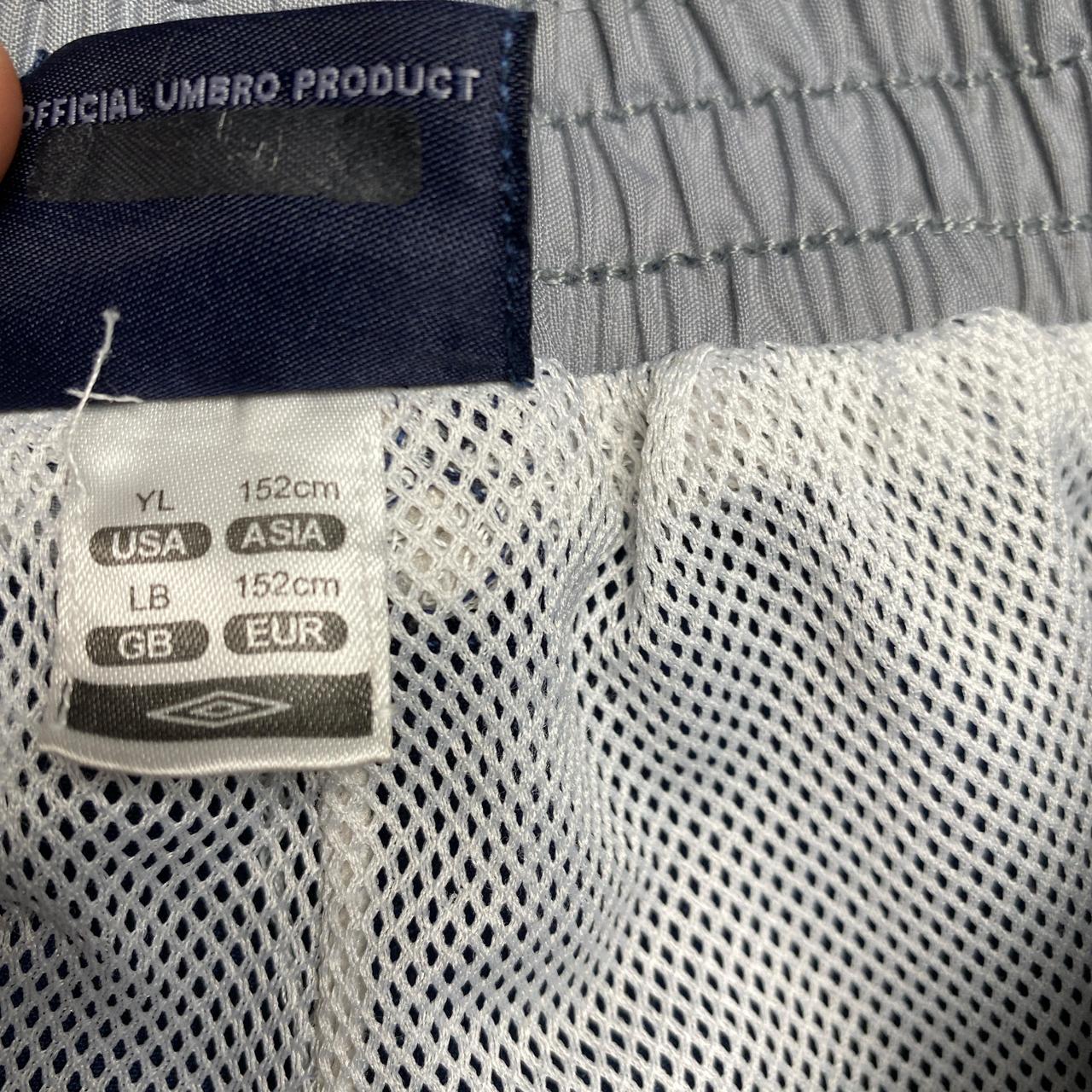 Umbro Navy and White Shell Trackpant Bottoms (S)