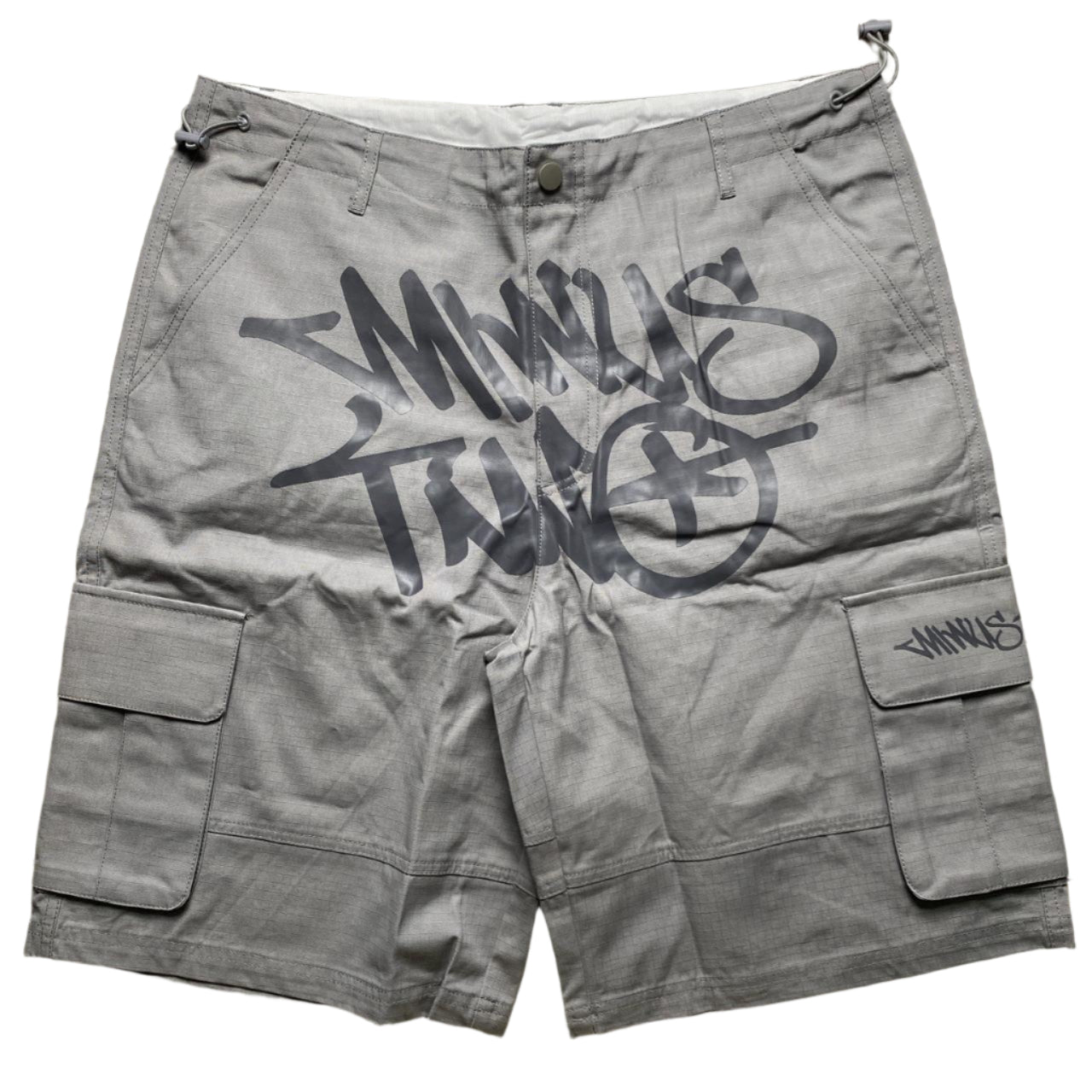 Minus Two Grey Two Tone Graffiti Cargo Shorts (XL)