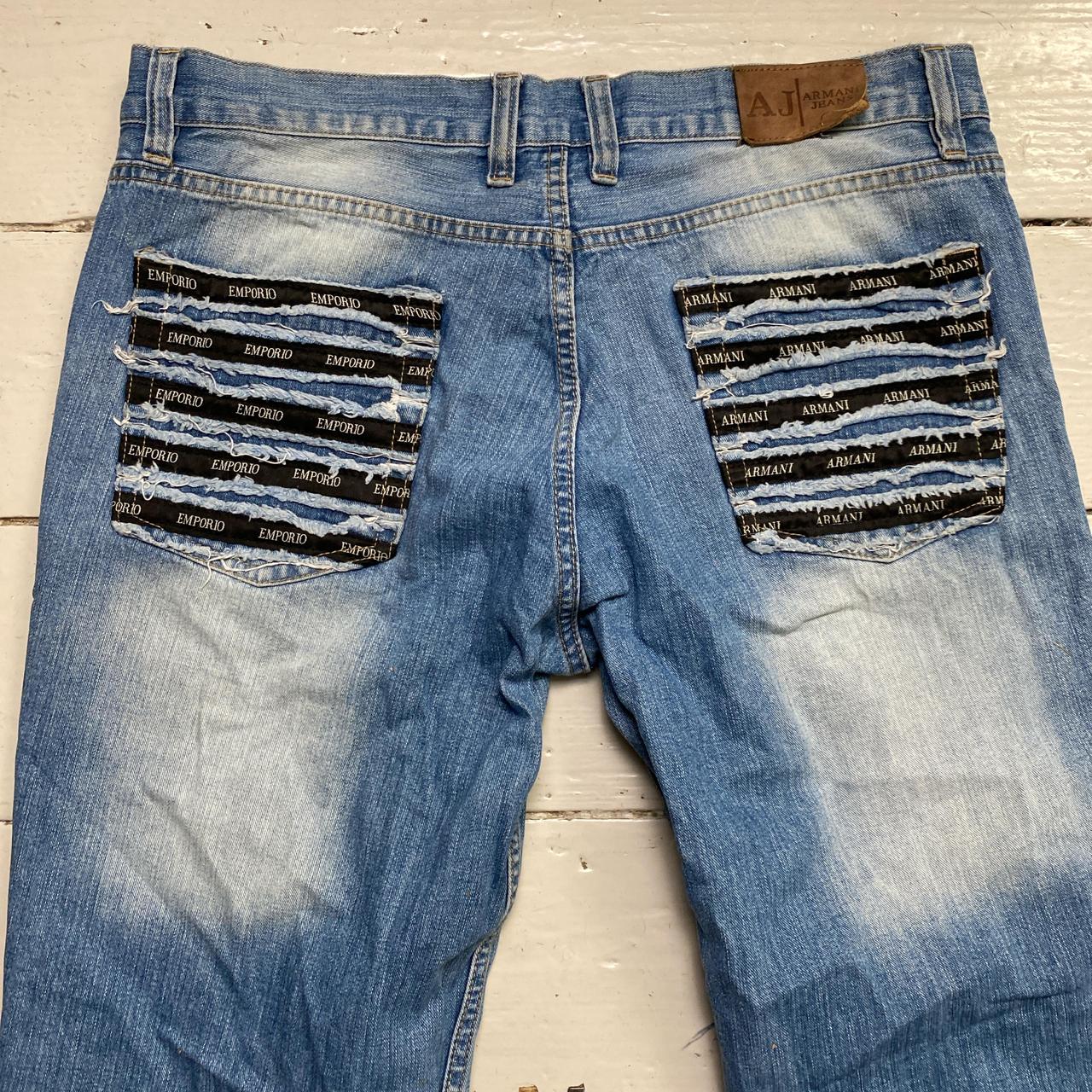 Armani Jeans Vintage AJ Big Logo Stonewashed Jeans (34W)