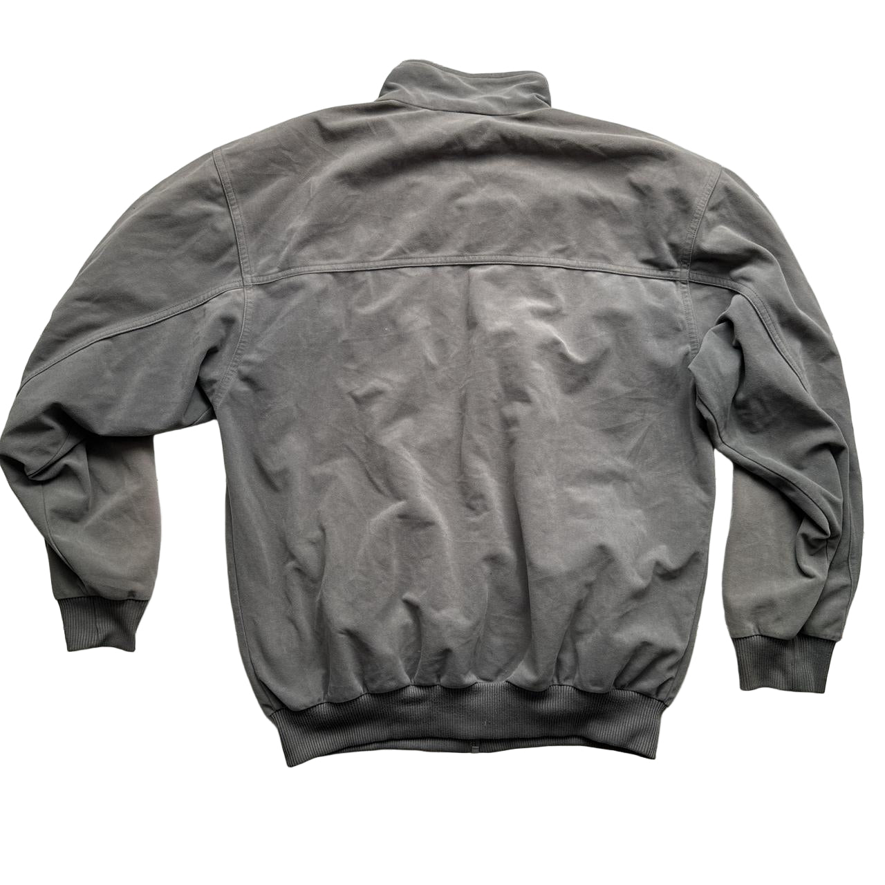Adidas Vintage Velour Grey and White Bomber Tracksuit Jacket (M)