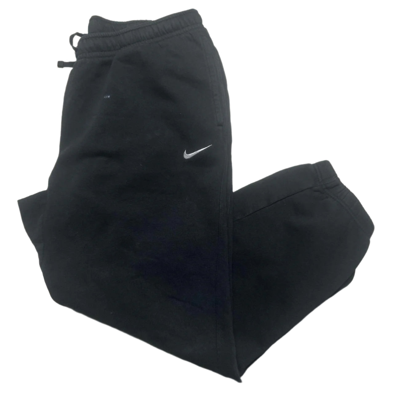 Nike Black and White Swoosh Baggy Joggers (2XL)