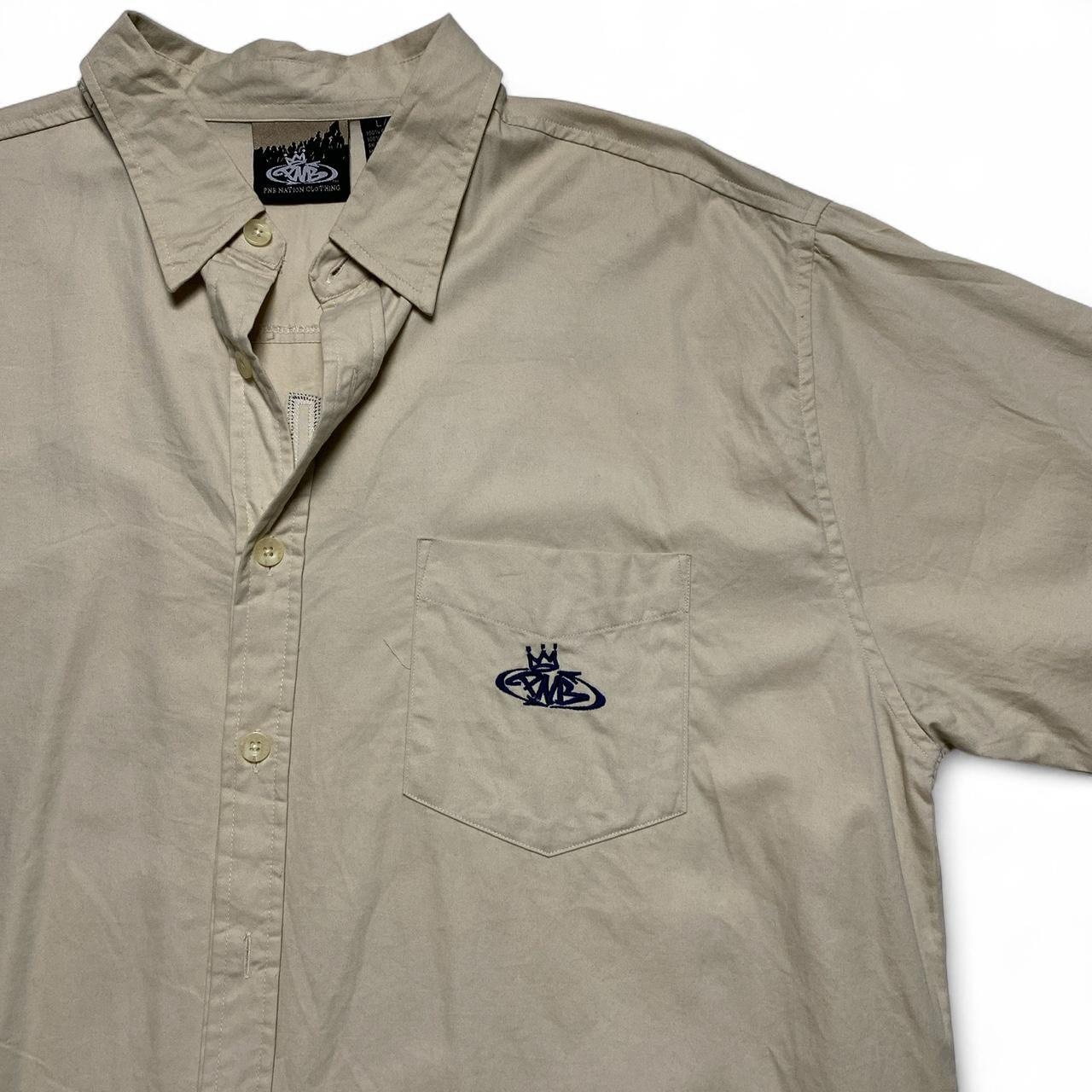PNB Nation Vintage 90’s Hip Hop Short Sleeve Cream Shirt (L)