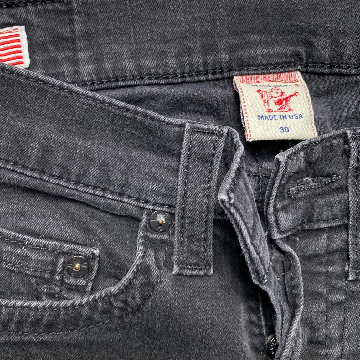 True Religion Black Rocco Slim Jeans (30W)