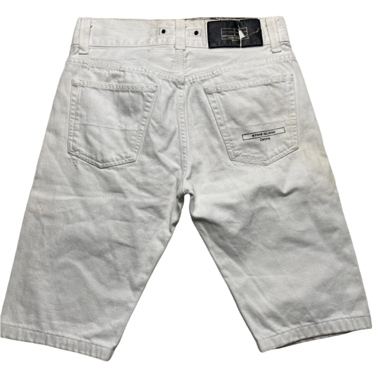 Stone Island Denims Vintage White Jean Short Jorts (30W)