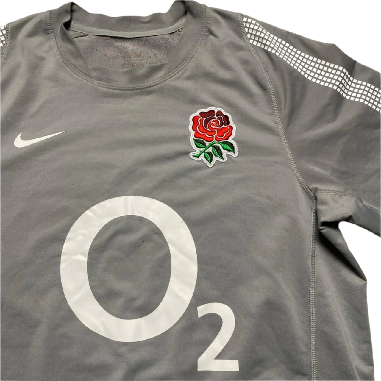 Nike England Rugby O2 Grey and White Jersey (M)