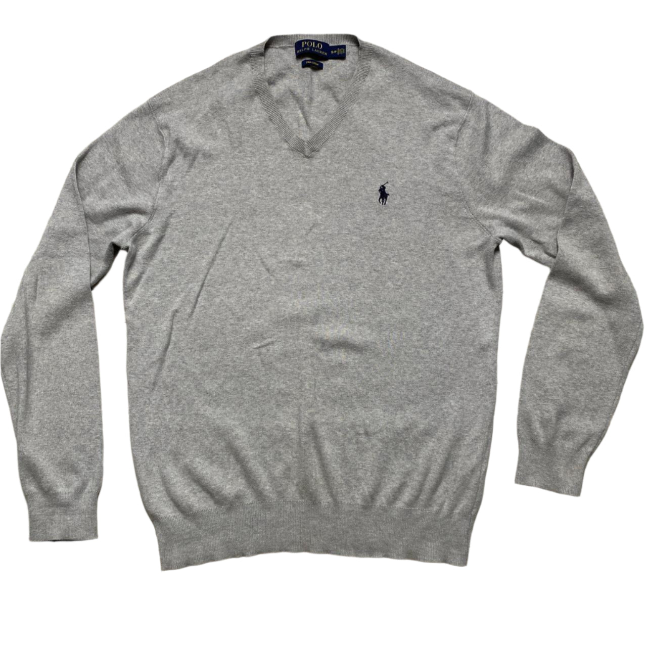 Ralph Lauren Polo Grey and Navy Pony Jumper (S)