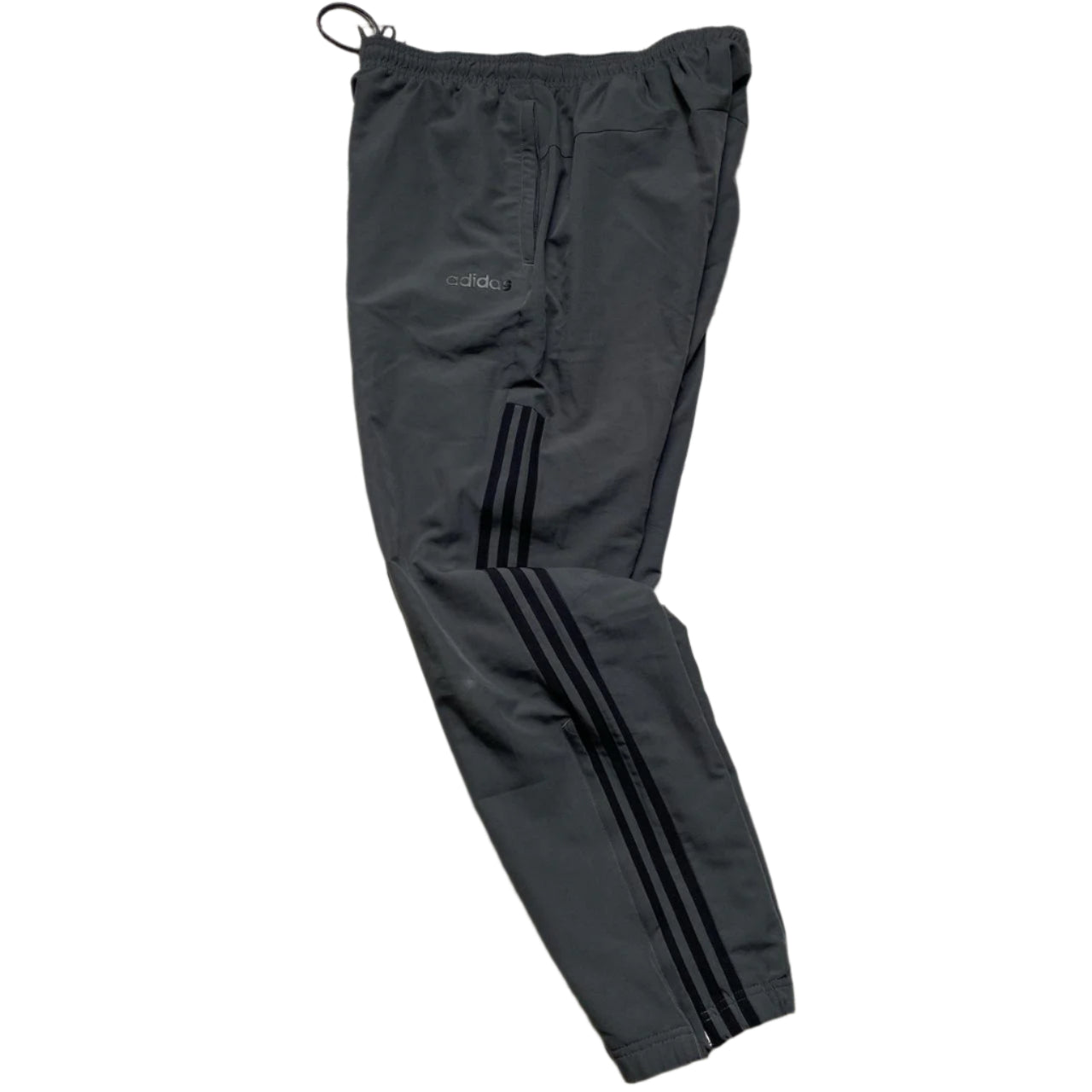 Adidas Grey and Black Shell Trackpant Bottoms (L)