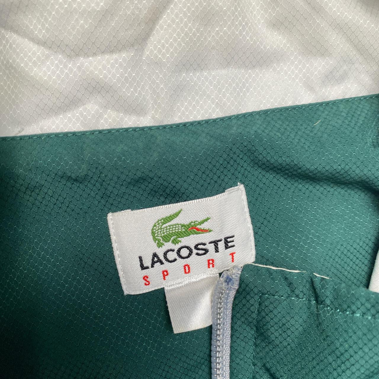 Lacoste Green and White Tracksuit Shell Windbreaker Jacket (XL)