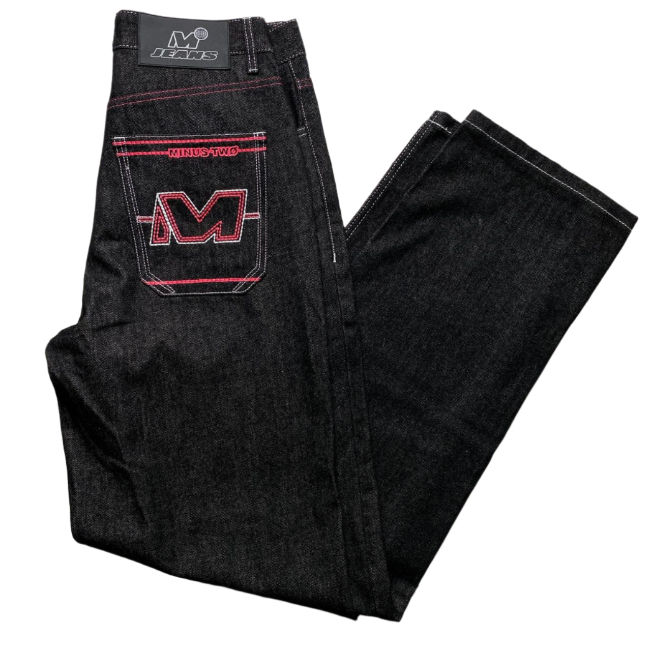 Minus Two Jeans Pink Embroidery Grey Jeans (32W)