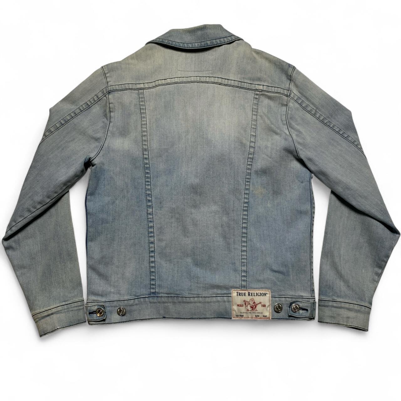 True Religion Light Blue Stonewashed Denim Button Up Jacket (L)