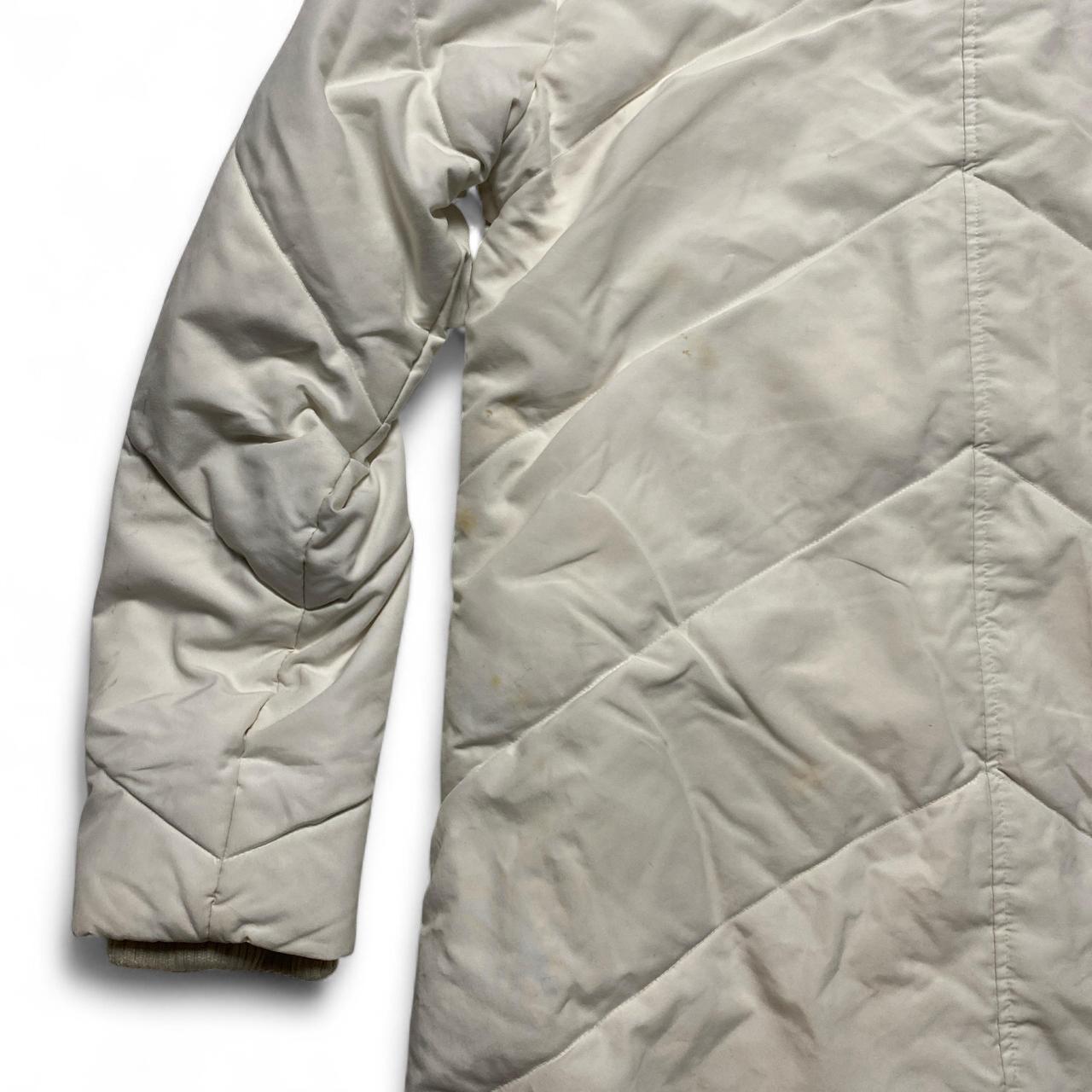 Nike Vintage Womens y2k Padded Jacket Parka Coat White and Navy