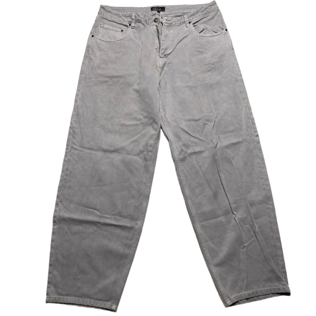 A1 Denim Baggy Silver Grey Jeans (36W)
