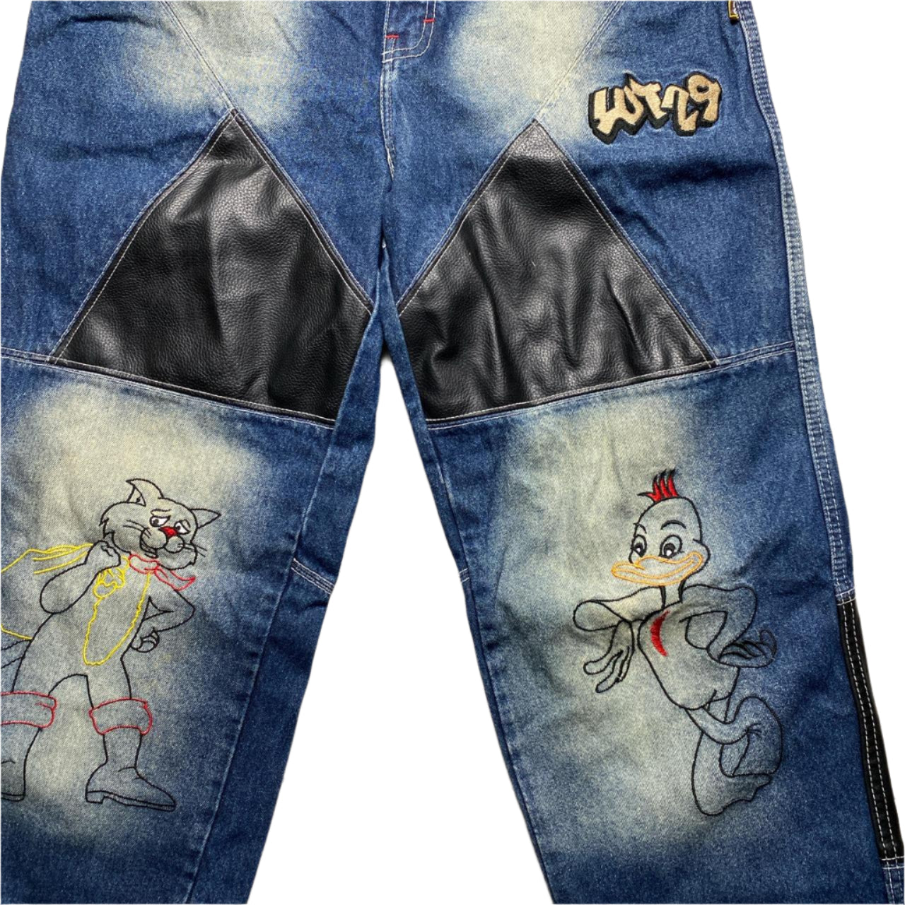 Lot 29 Vintage Embroidery Patches Cartoon Graffiti Baggy Jeans (36W)