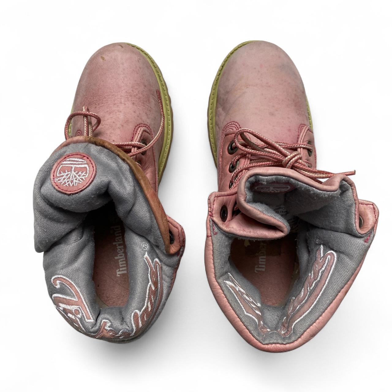 Timberland Pink and Grey Fold Over Boots (UK 3)