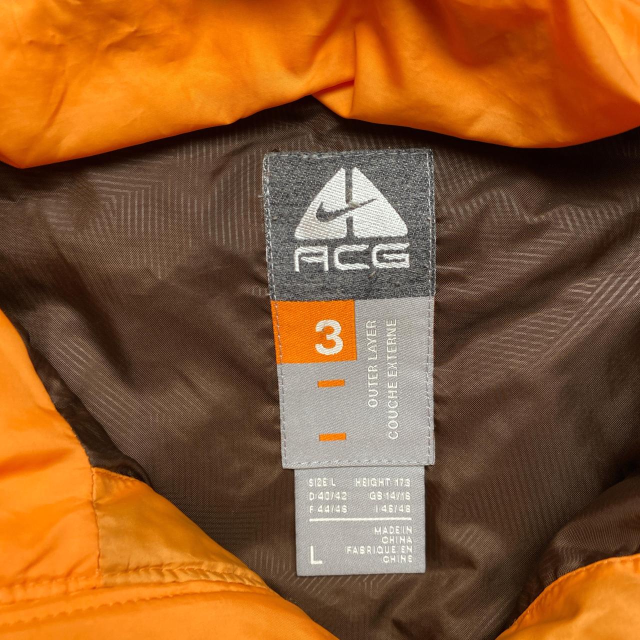 Nike ACG Orange and Brown Womens Vintage Puffer Jacket Coat (L)