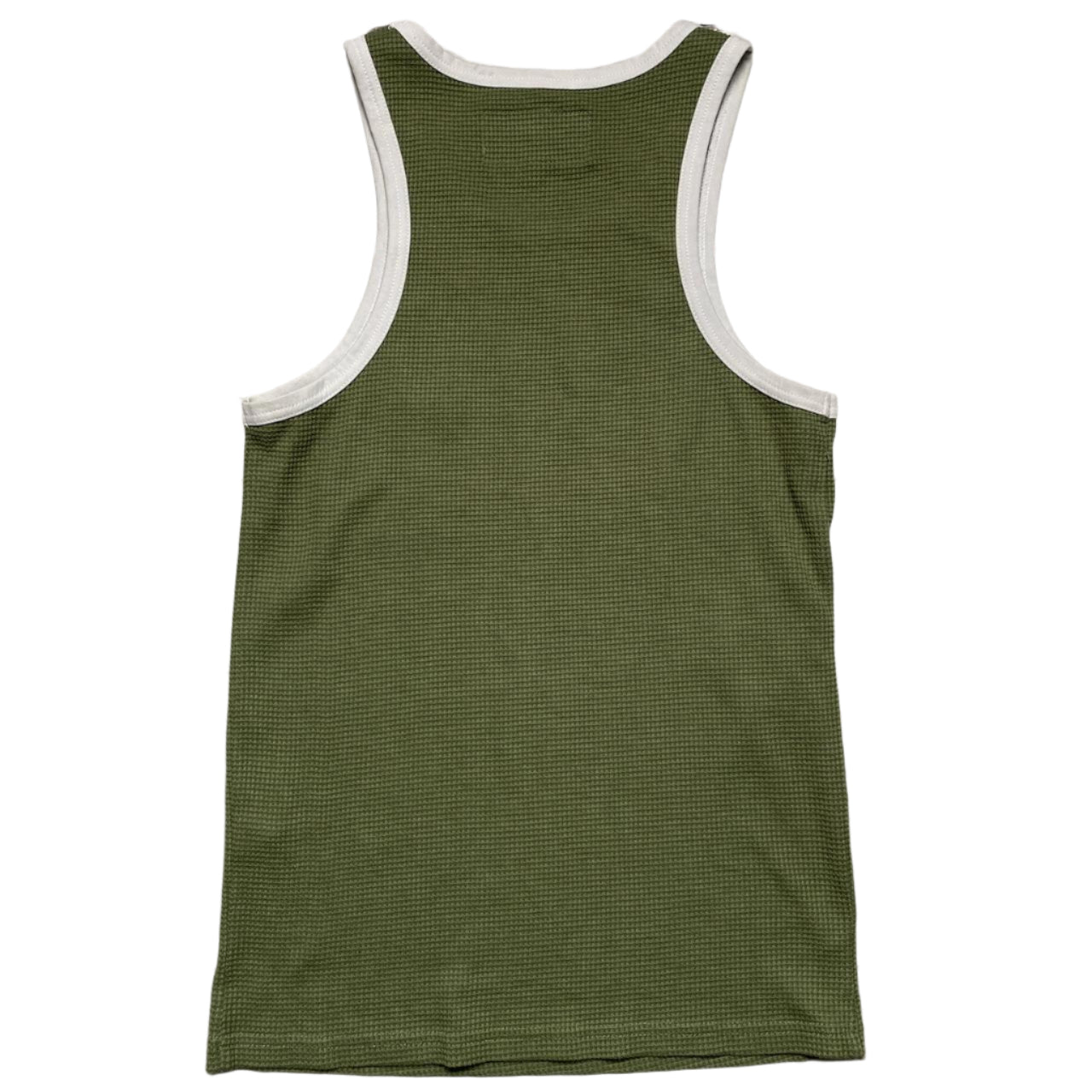 Corteiz Khaki Green and White Tank Top Vest Dress Waffle Knit (M)