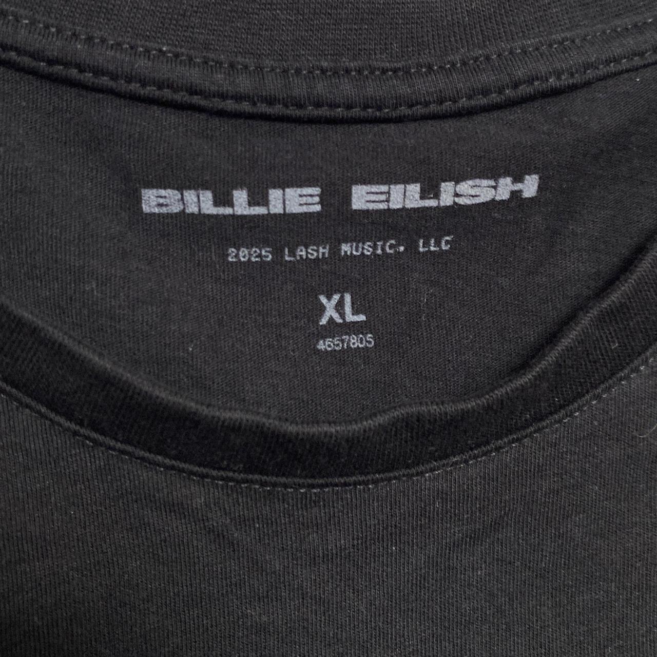 Billie Eilish 2025 Tour T Shirt Black and Blue (XL)