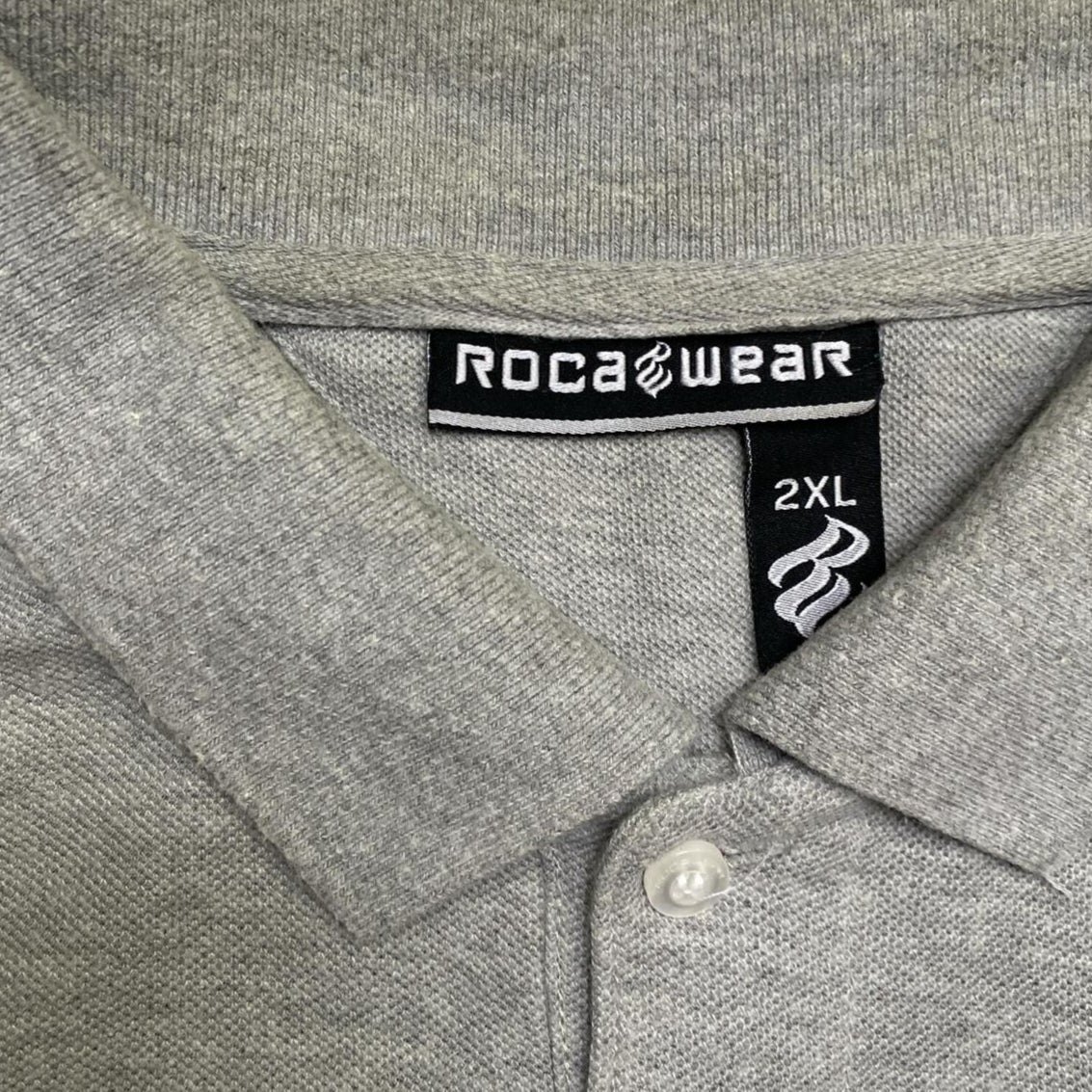 Rocawear Grey and White Polo Shirt (2XL)