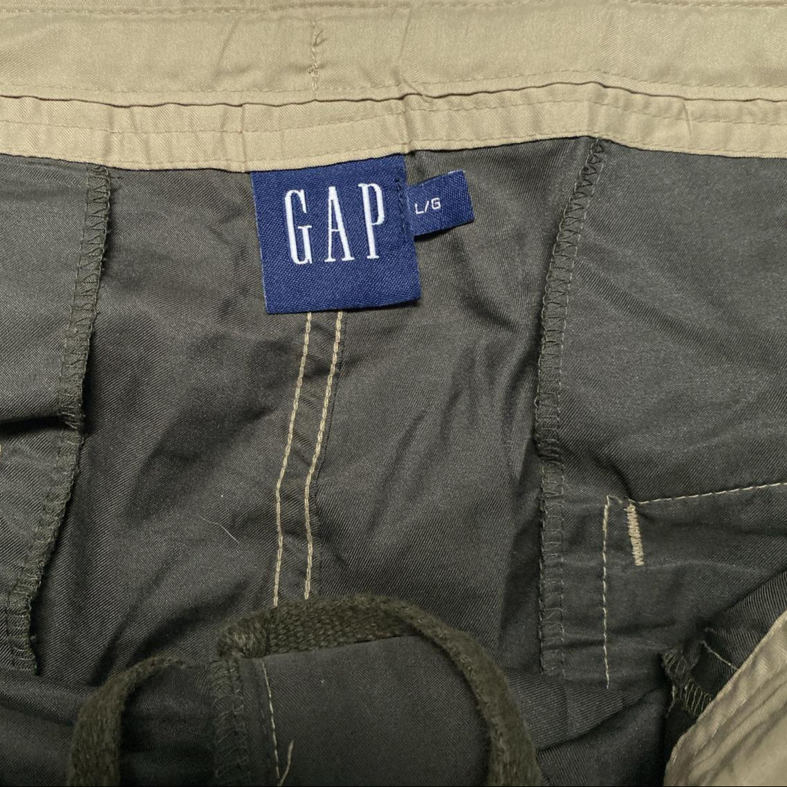 GAP Vintage Khaki Green Baggy Lightweight Snopant Nylon Cargo Trousers (L)