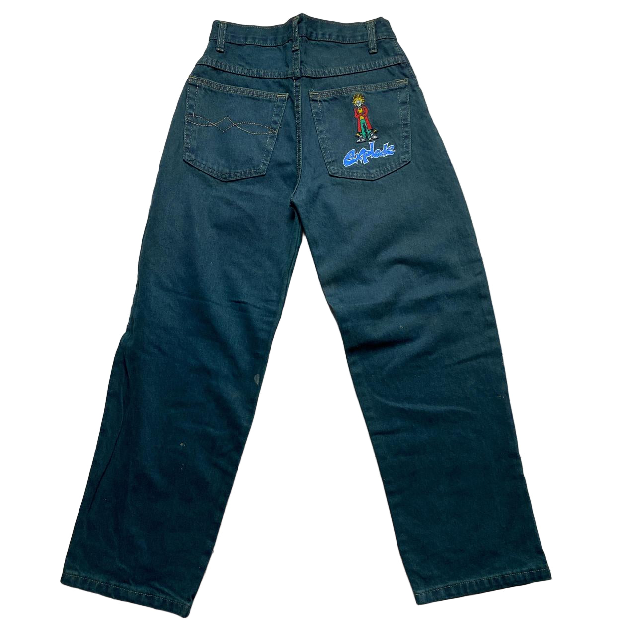 Explode 90βs Vintage Rasta Dread Embroidered Jeans (26W)