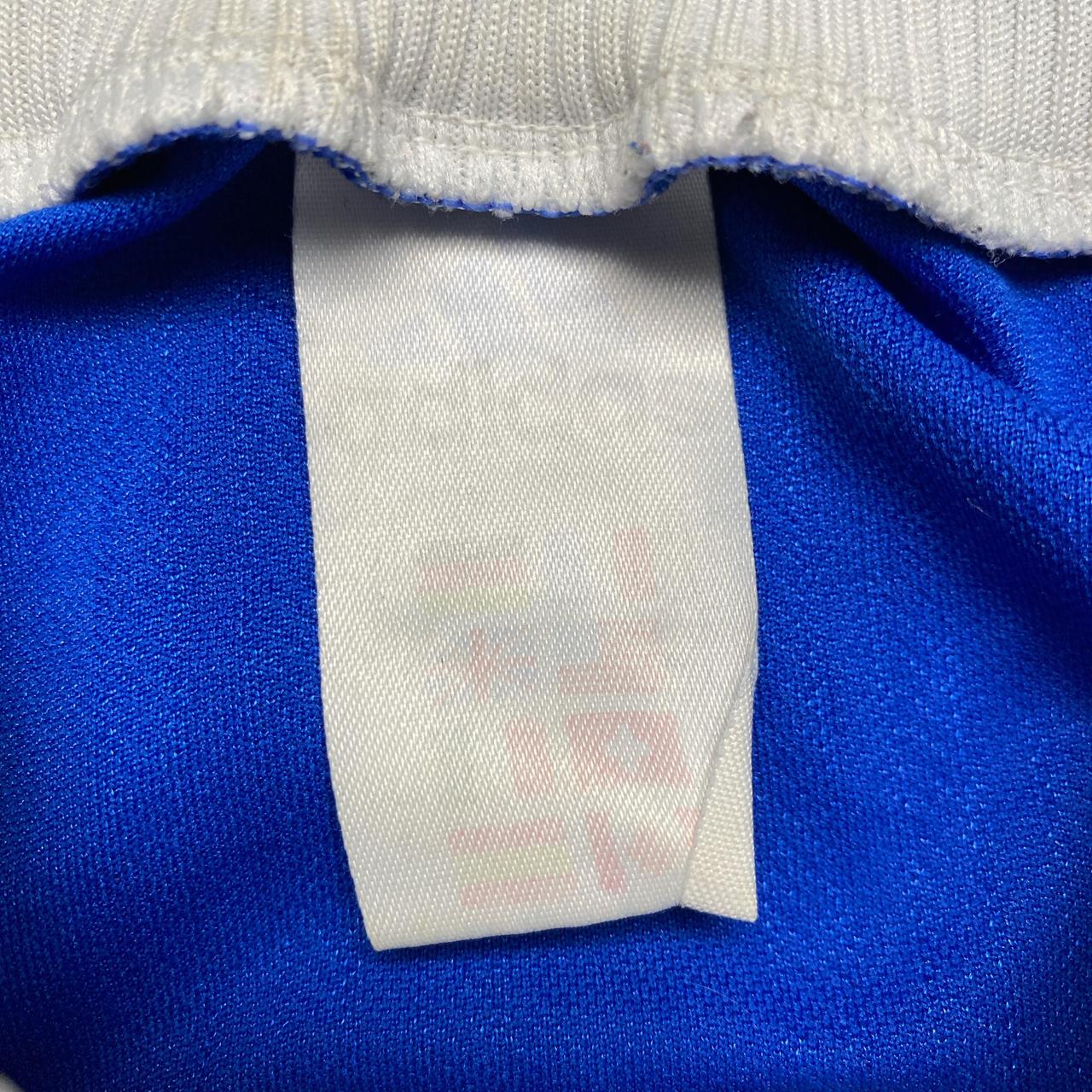 Adidas Vintage Blue and White Football Jersey T Shirt (L)