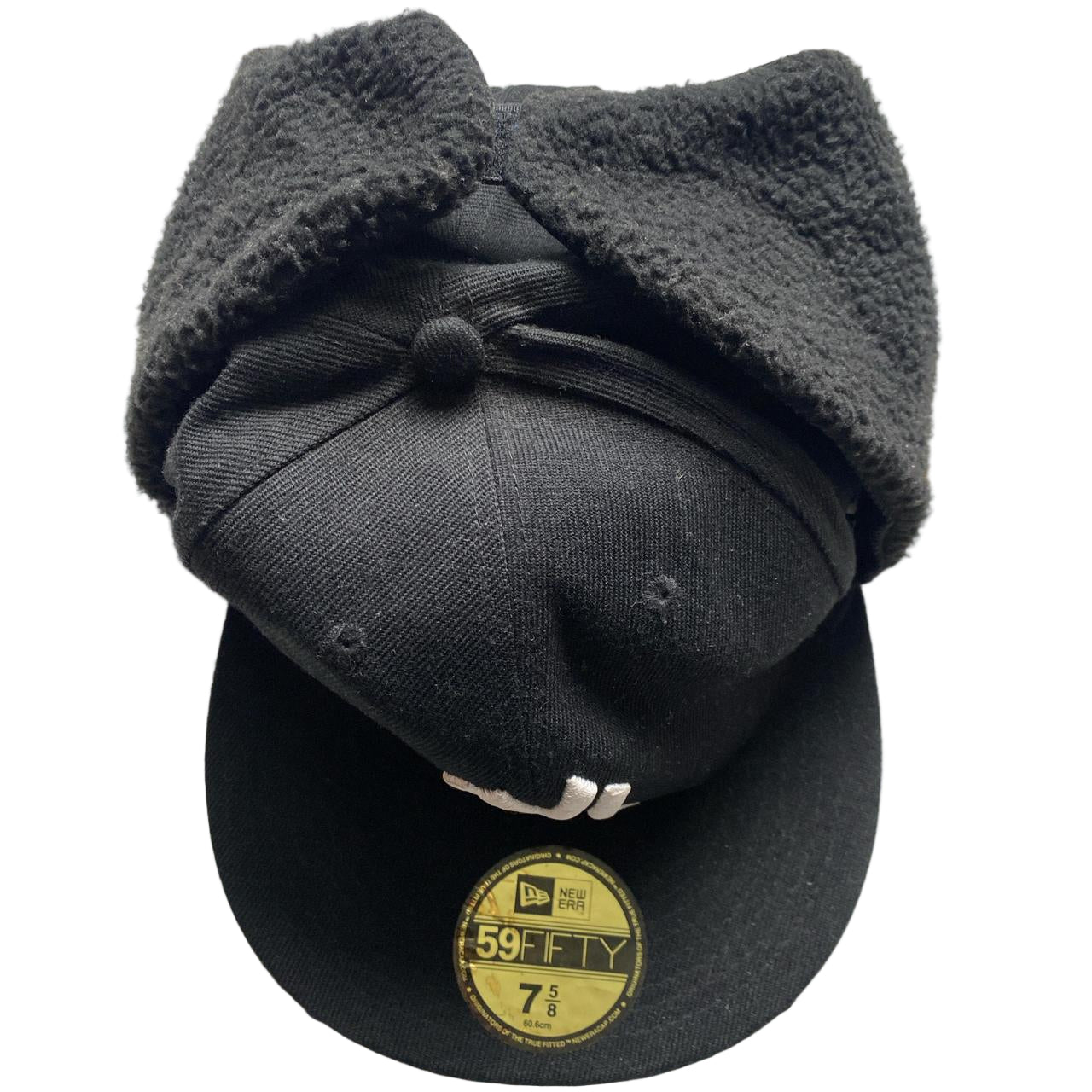 New York Yankees Black and White Dog Ear Fitted Cap