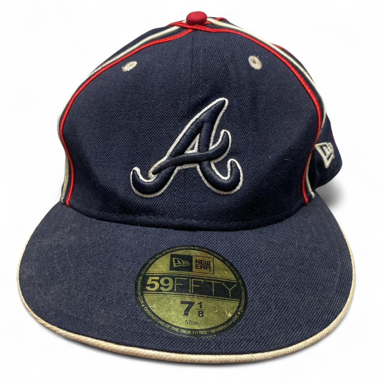 Atlanta Braves New Era Navy White and Red Fitted Cap