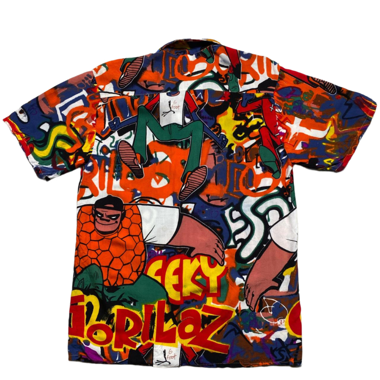 Gorilaz All Over Graffiti Print Short Sleeve Shirt (L)
