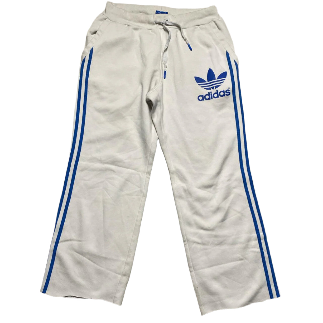 Adidas Originals White and Blue Baggy Joggers (M)