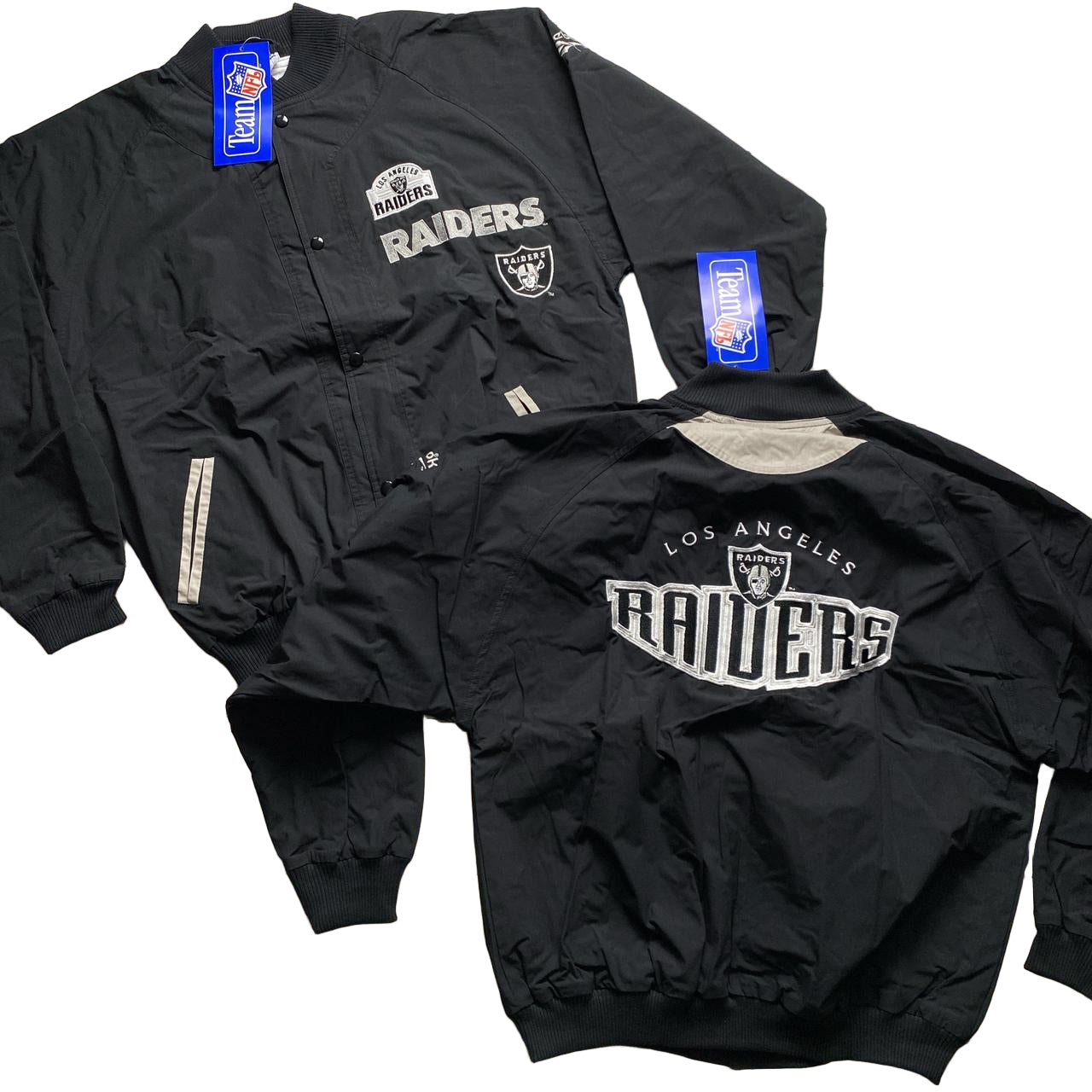 Los Angeles Raiders Reebok Vintage 90’s Black and White Bomber Jackets (M/L/XL)