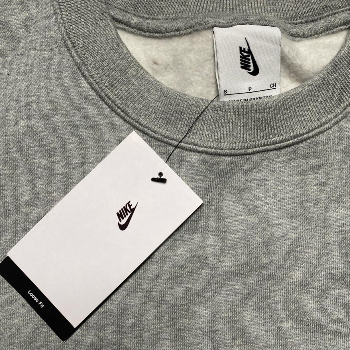 Nike Lab Grey and White Swoosh Crewneck Jumper (S)