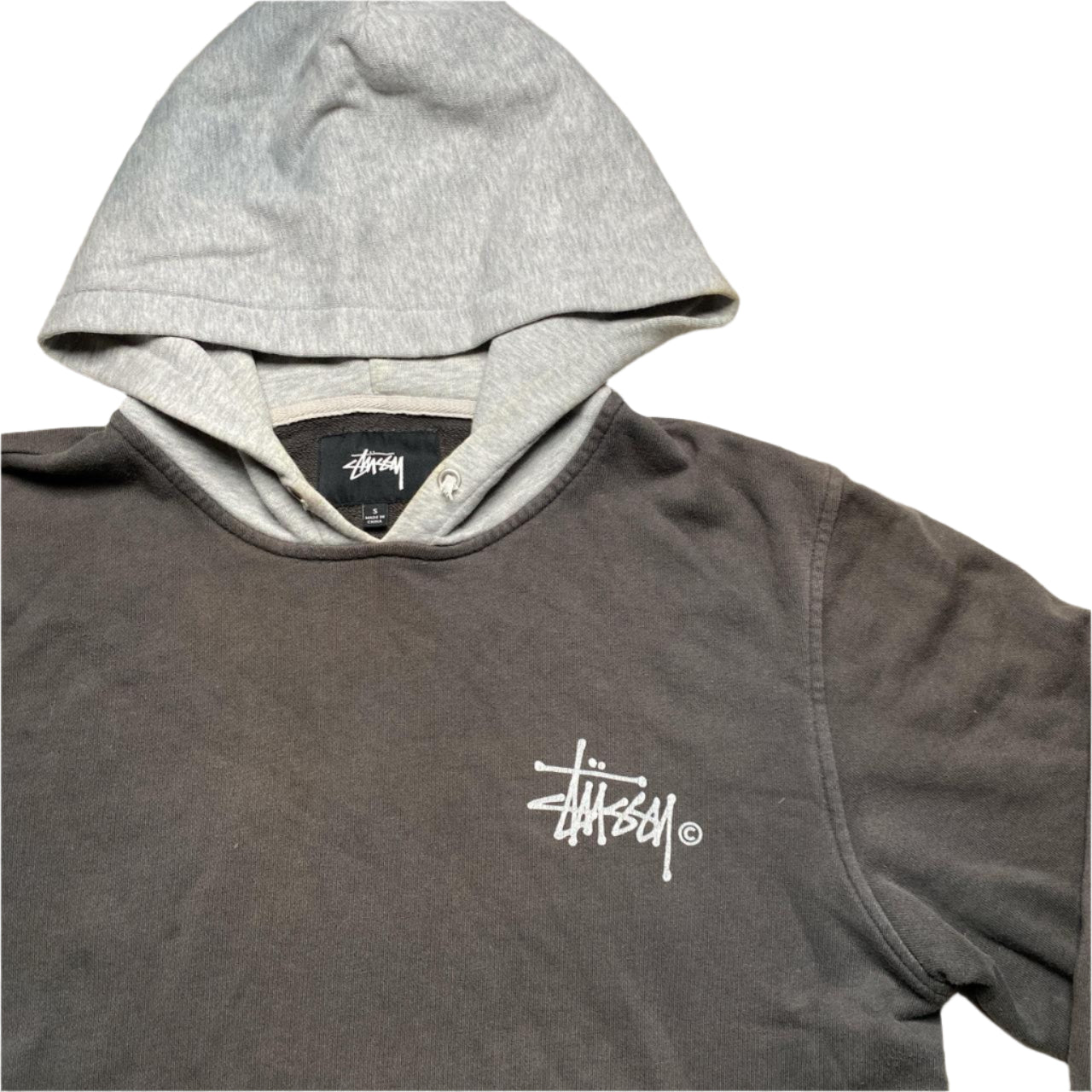 Stussy Grey Two Tone Hoodie (S)
